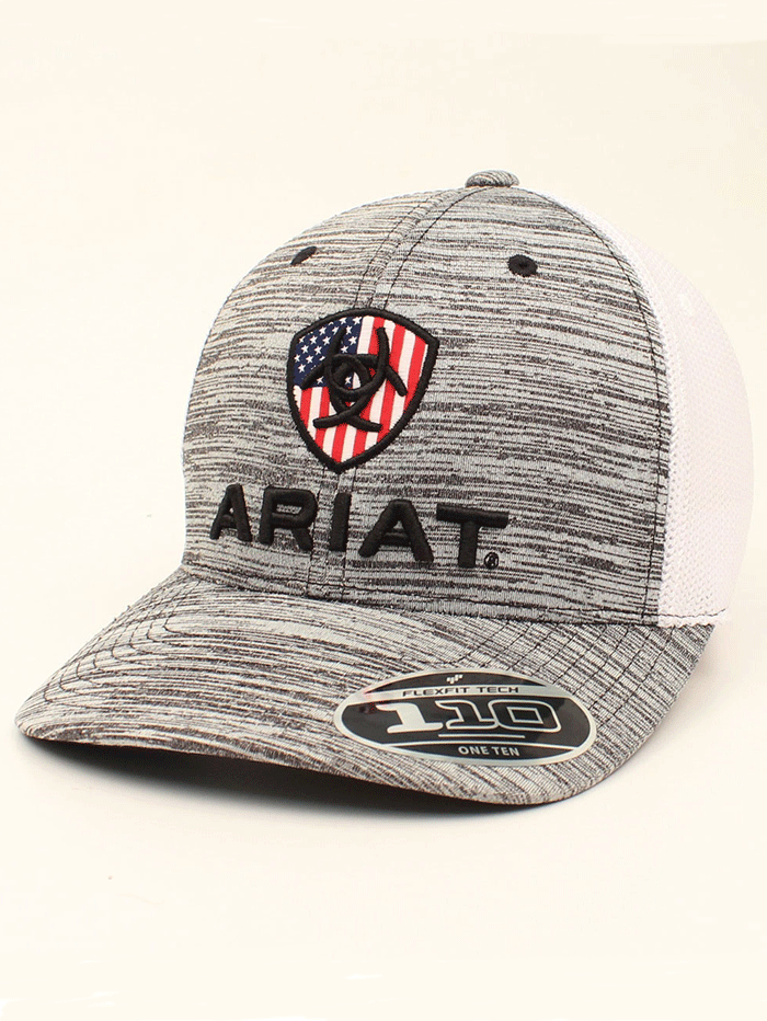 Ariat A300005906 Flexfit Cap - Adjustable Stretch Fit, Breathable Fabric, Grey - Perfect for Outdoor Activities, Hiking, and Casual Wear