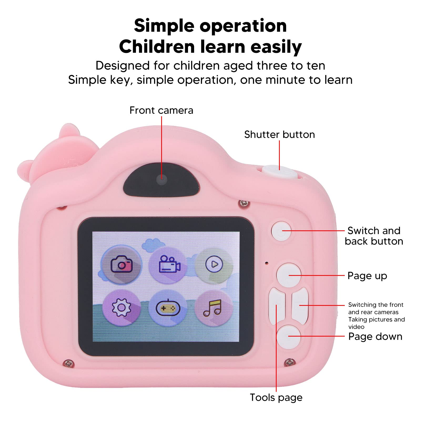 NLDGR Mini Kids Camera - 2.0 Inch HD Screen 2000W Pixels Digital Video Camera for Boys Girls Teens Students | Perfect for Birthday Gifts, Travel Photography & First Camera Experience