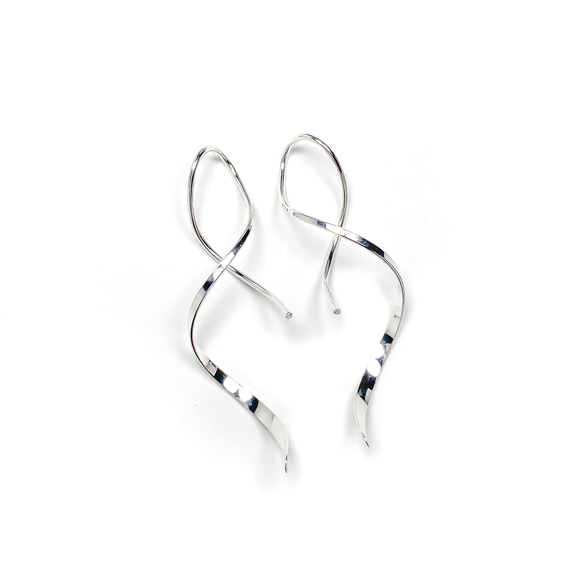 925 Sterling Silver Spiral Threader Earrings for Women - 1.5 Inch Hypoallergenic Lightweight Dangle Drop Earrings | Perfect for Parties, Weddings & Everyday Elegant Wear