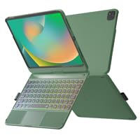 BABG iPad Air 11 inch Keyboard Case (M2) 2024 - TouchPad, 360° Rotating Stand, Backlit Keyboard for iPad Pro 11 inch 4th/3rd/2nd/1st & iPad Air 5th/4th 10.9 inch - Midnight Green - Perfect for Work, Study & Travel