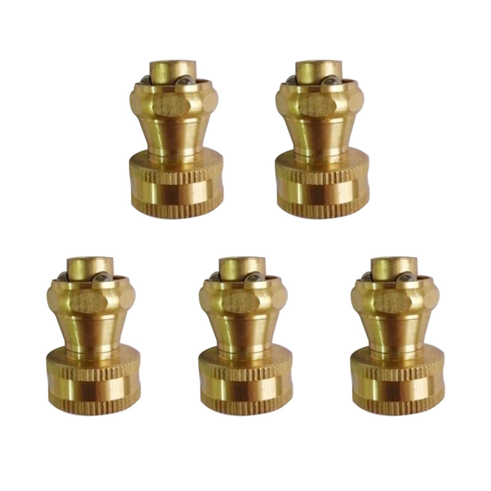 5-Piece Brass Hose Nozzle Set - Adjustable High Pressure Water Spray Nozzle for Garden, Car Washing & Outdoor Cleaning | Heavy Duty Brass Twist Sprayer for Lawn Care, Patio Cleaning & Vehicle Detailing