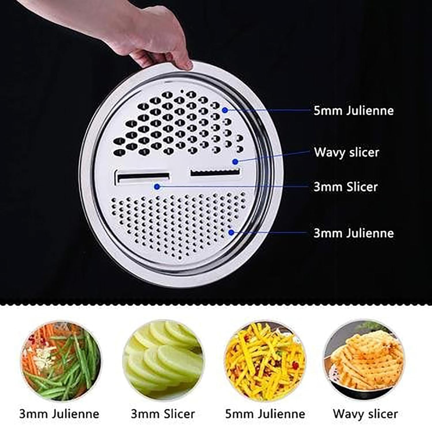 Smartdwel 3-in-1 Multifunctional Stainless Steel Basin with Strainer, Grater & Draining Bowl - 10.24 Inch Fruit Washing Bowl for Kitchen, Salad Prep & Food Drainage - Perfect for Washing Veggies, Grating Cheese & Draining Pasta
