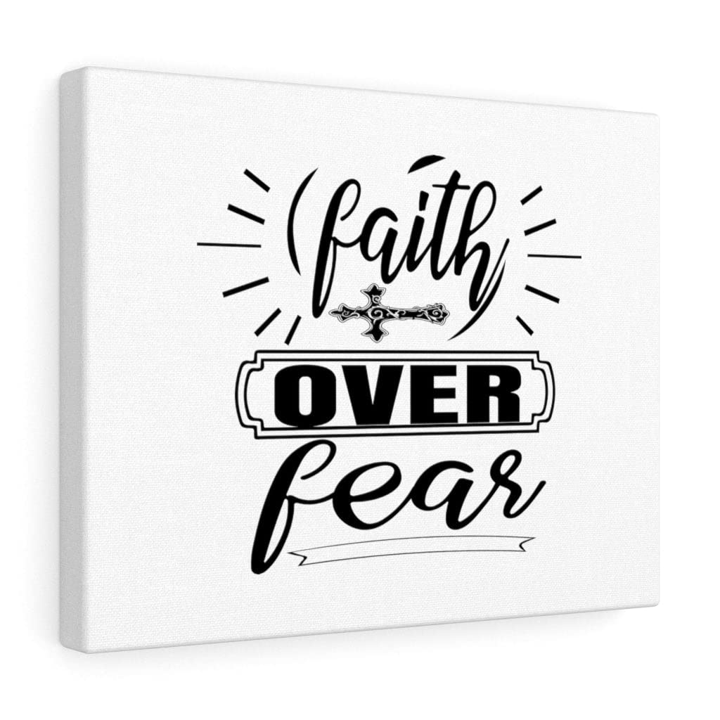 Faith Over Fear Christian Wall Art - Bible Verse Print with Cross Design, Ready to Hang Scripture Decor for Home, Church & Office - Express Your Love with Inspirational Gifts