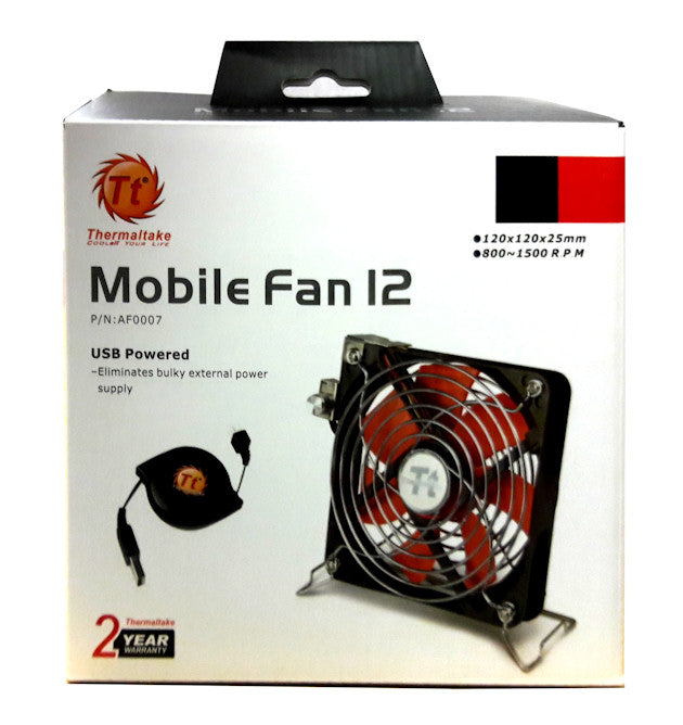 Thermaltake Mobile 120mm x 120mm x 25mm Case Fan AF0007 - High Airflow Cooling for PC, Gaming Rig & Computer Case - Perfect for Desktop, Workstation & Server Cooling