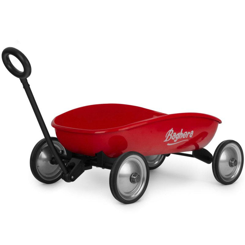 Baghera Large Red Wagon for Kids - Heavy Duty Steel Pull Cart with 360° Swivel Wheels | Perfect for Beach Trips, Park Outings & Garden Playtime