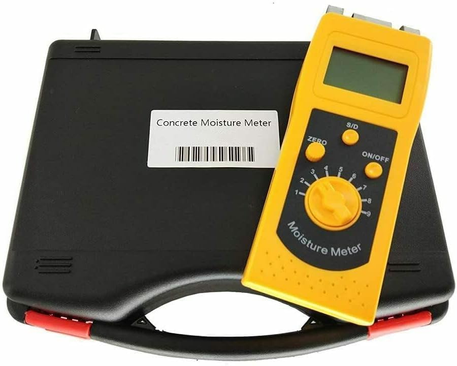 Professional Digital Concrete Moisture Meter - Accurate Wall, Tile, Floor, Gypsum, Marble, Cement & Brick Moisture Tester (0-50% Range) - Perfect for Construction, Renovation & Home Inspection Projects