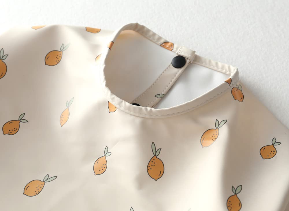 Waterproof Baby Bibs for Infants & Toddlers - Long Sleeve Feeding Bib with Food Catcher | Super Soft, Wipe Clean | Perfect for Messy Mealtime & Baby-Led Weaning