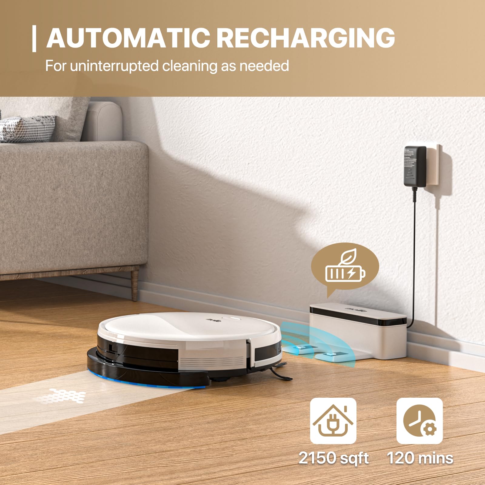 Mollie Wi-Fi Robot Vacuum & Mop, 2800Pa, Self-Charging - for Hard Floors & Carpets