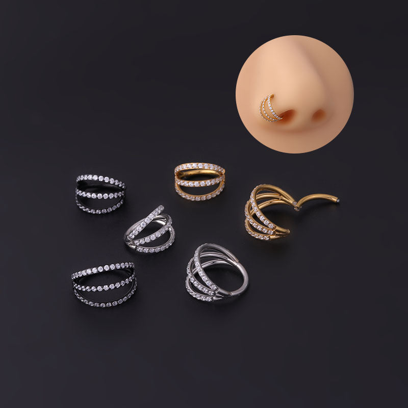 16G Pave Septum Ring with CZ Stones - Hypoallergenic Nose Ring for Women & Men | Perfect for Everyday Wear, Parties & Special Occasions