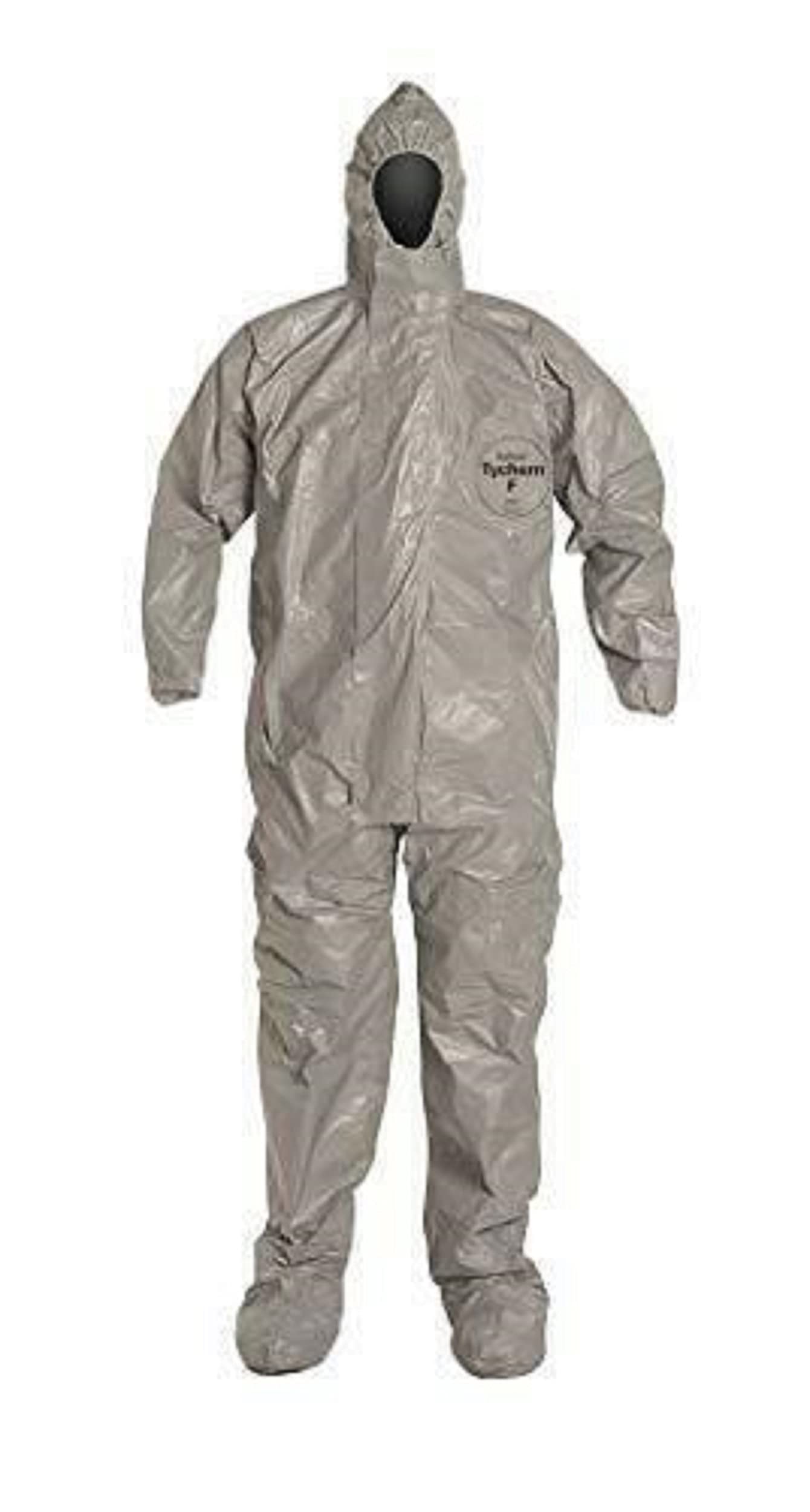 DuPont PPE Multipurpose Cleanup Kit - Tychem F 6000 Coverall XL-3XL, Face Mask, Safety Goggles, Apron, Blue Nitrile Gloves & Clear Vinyl Gloves, Biohazard Disposal Bag (X-Large) - Ideal for Chemical Spills, Lab Safety & Industrial Cleaning