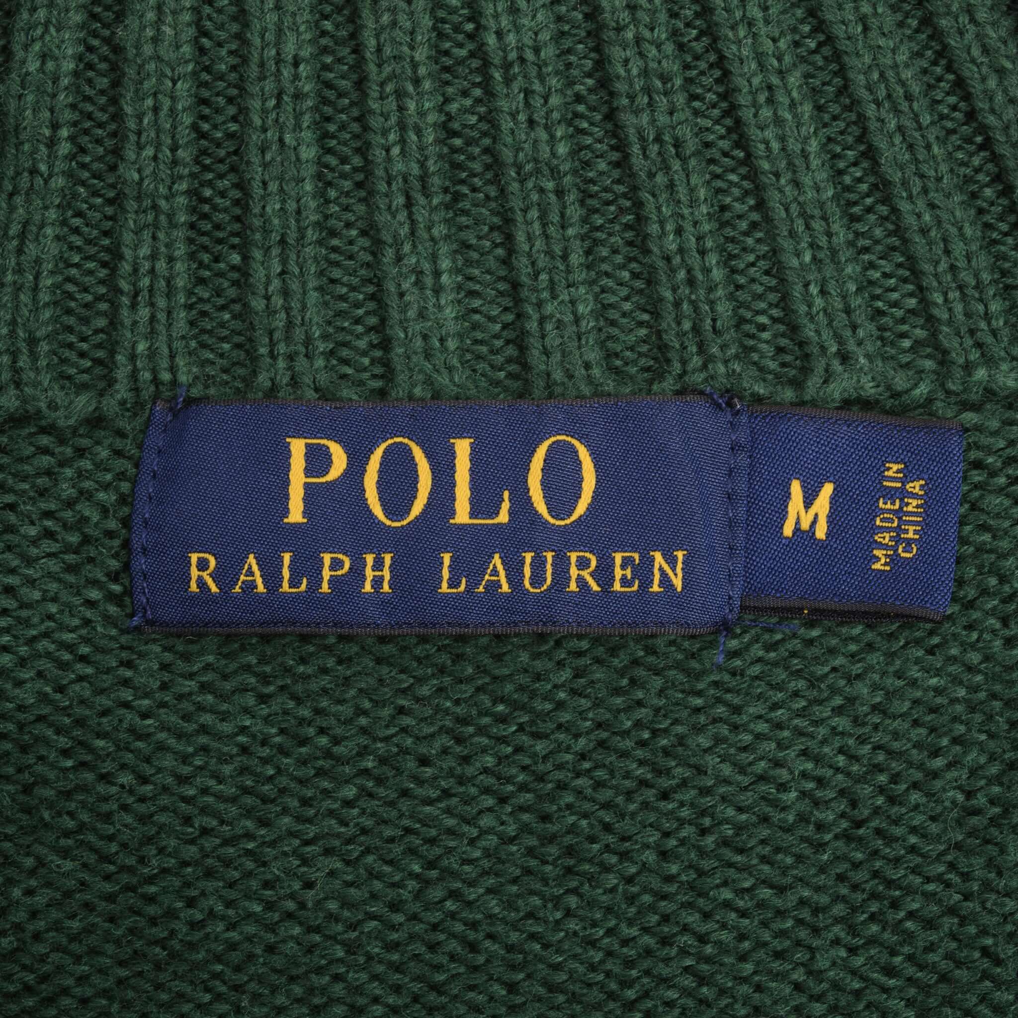 Polo Ralph Lauren Green Knit Quarter Zip Sweater for Men - Medium Size | Casual & Business Wear, Perfect for Office & Outdoor Activities