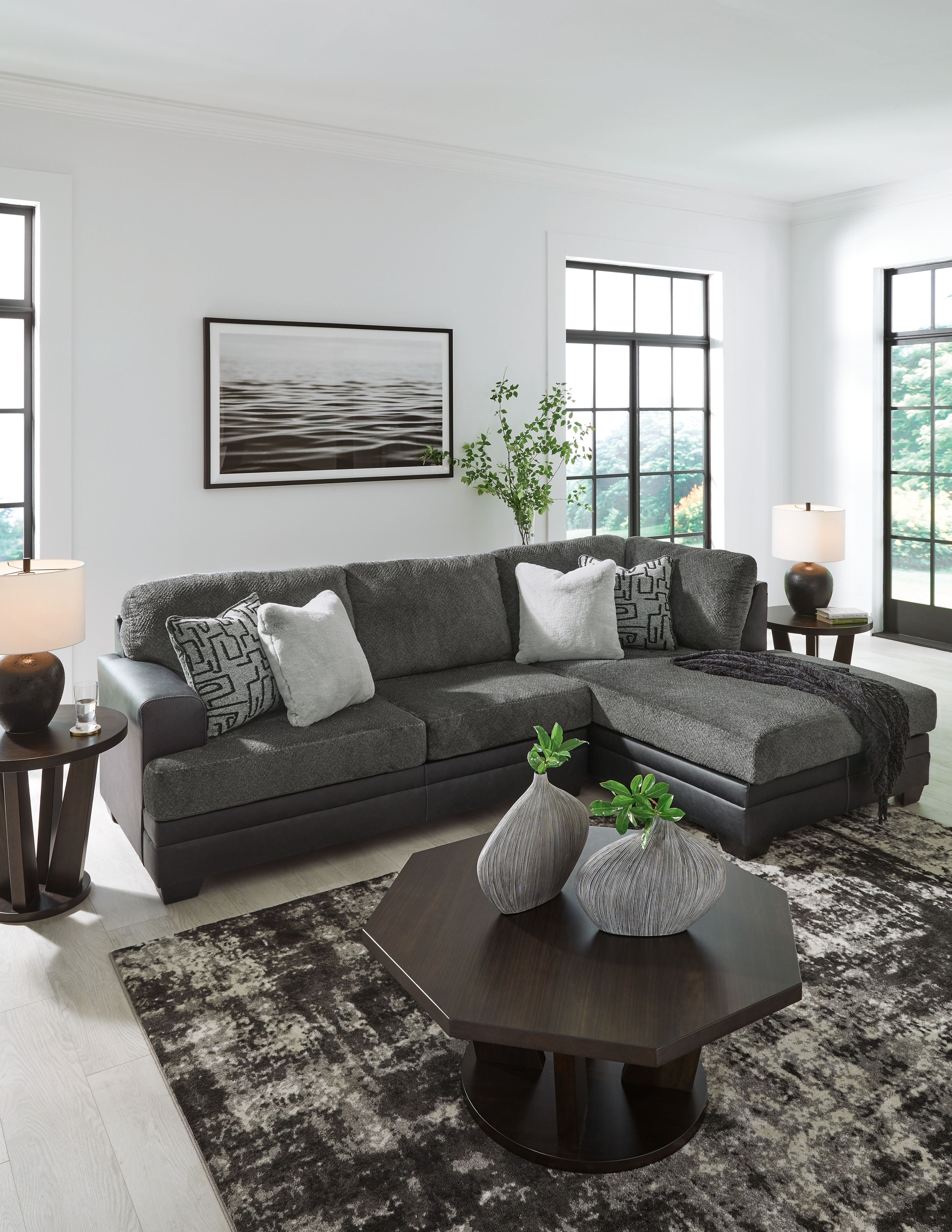 Brixley Pier Sectional Sofa - Modern L-Shaped Couch with Reversible Chaise, Soft Fabric Upholstery for Living Room, Family Room, or Home Theater