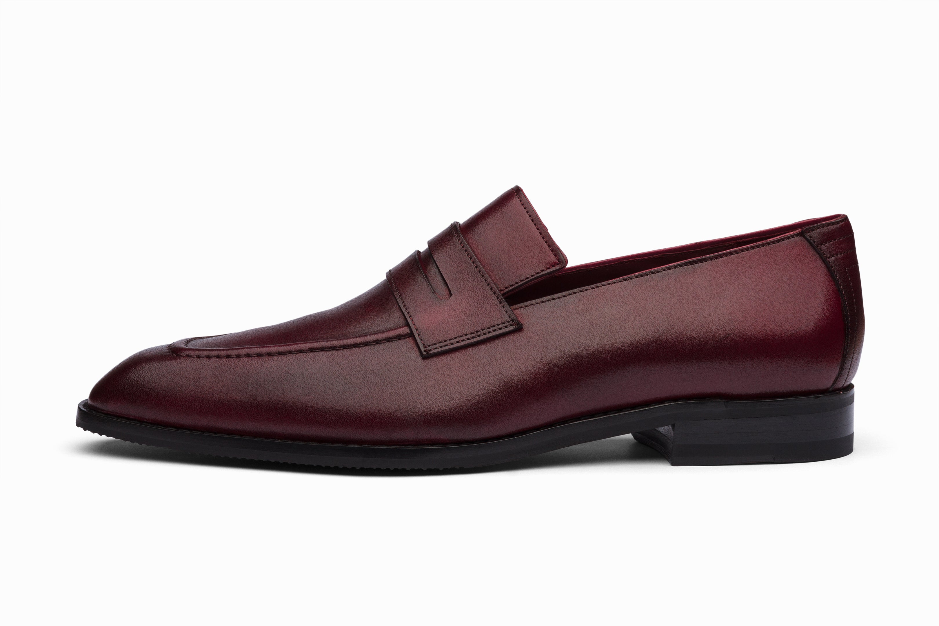 Vegano Penny Loafers for Men & Women - Genuine Leather Slip-On Shoes in Dark Burgundy - Comfortable & Stylish for Office, Casual Wear & Travel
