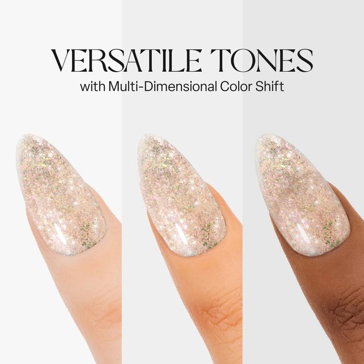 Apres Flash Glitter Gel FG02 - Pass The Salt Color - Professional Nail Art Glitter Gel for Salon & Home Manicures - Perfect for Parties, Weddings & Special Occasions