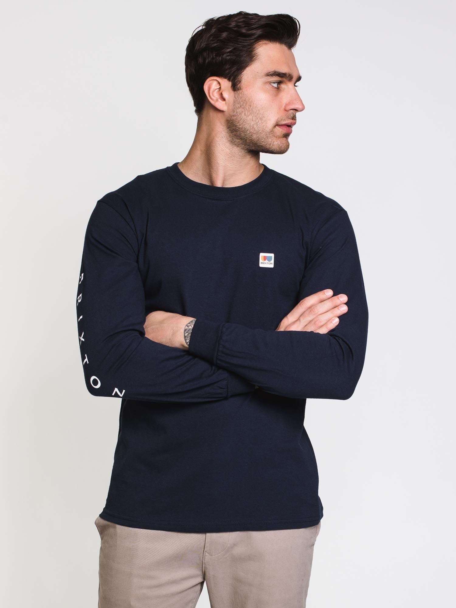 BRIXTON ALTON Men's Long Sleeve T-Shirt - Soft Cotton Casual Tee for Everyday Wear | Perfect for Streetwear, Layering & Outdoor Activities