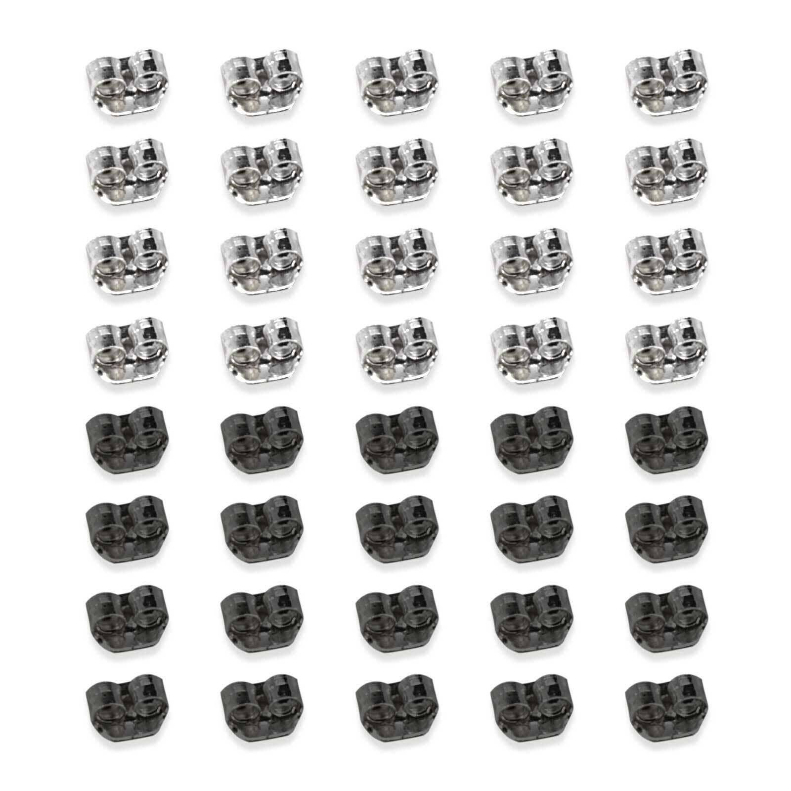 1928 Jewelry 40 Pack Stainless Steel Butterfly Earring Backs - Secure Earring Backings for Stud Earrings | Perfect for Daily Wear, Parties & Special Occasions