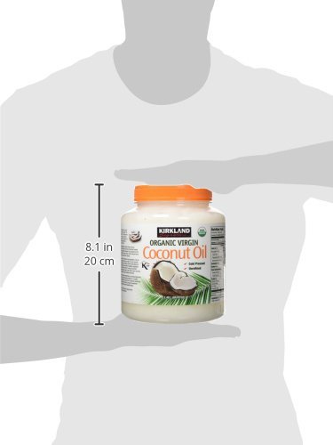 Kirkland Signature Organic Cold Pressed Virgin Coconut Oil - Unrefined, 16 fl oz (Pack of 4) | Great for Cooking, Baking, Skin & Hair Care