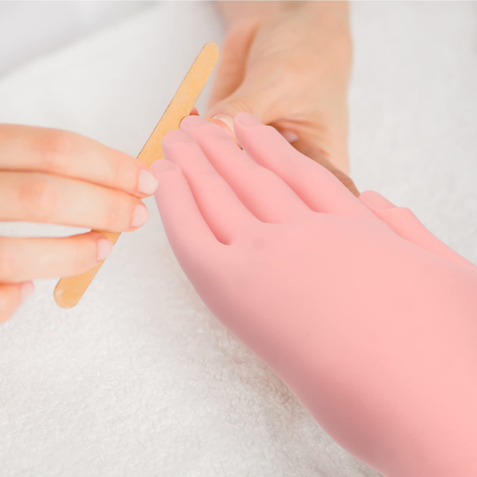 OSALADI Professional Nail Practice Hand Model - False Nails Training Kit with Glue & Red Gel Polish for Manicure Students & Nail Technicians | Perfect for Salon Training, Home Practice & Nail Art Design