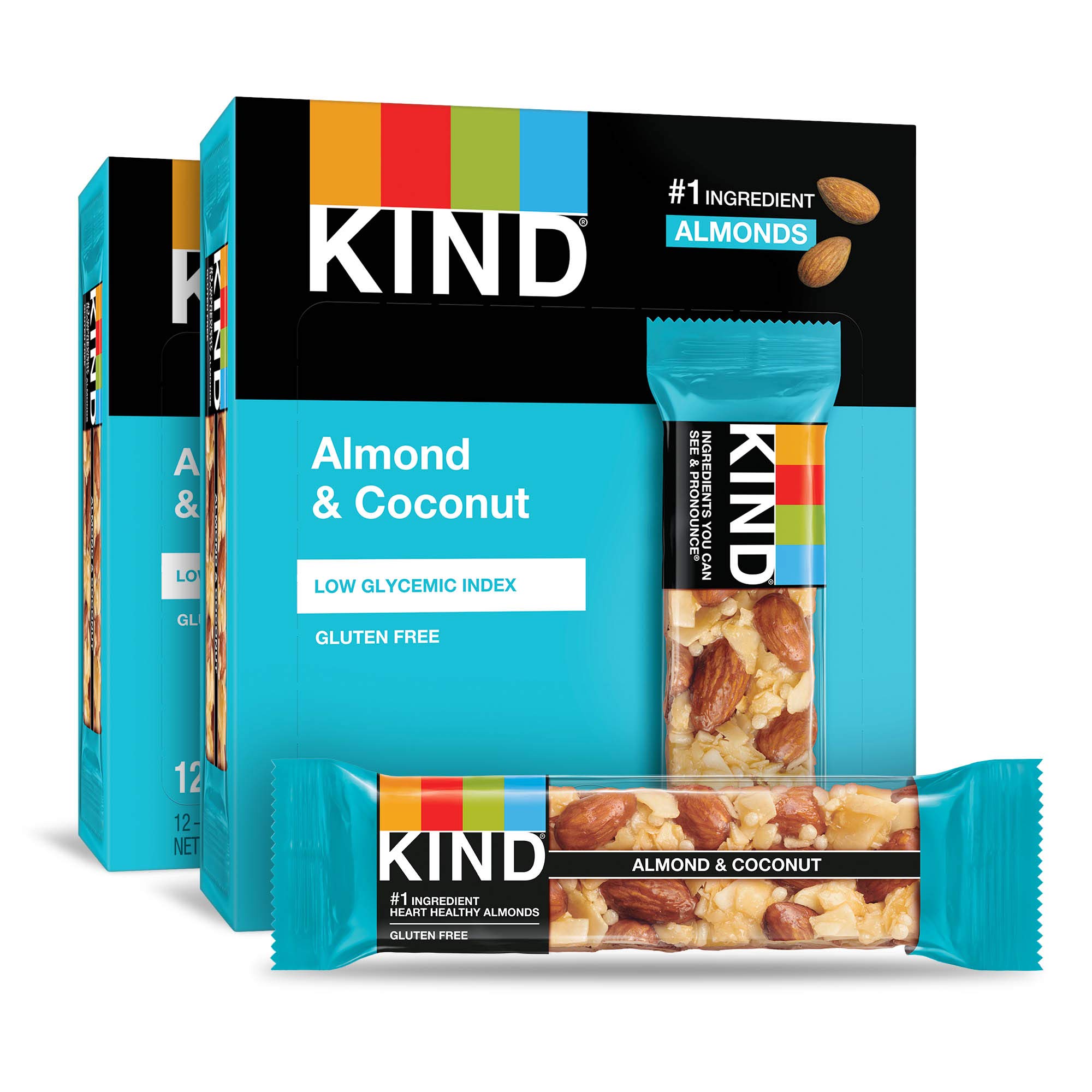 KIND Almond & Coconut Bars - Gluten Free Healthy Snacks (24 Count) - Perfect for On-the-Go Breakfast, Office Snacks & Post-Workout Energy Boost