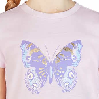 Youth 4-Piece Lounge Set - Butterfly Pink Gray | Small Size (7/8 Years) | Perfect for Kids' Bedroom or Playroom