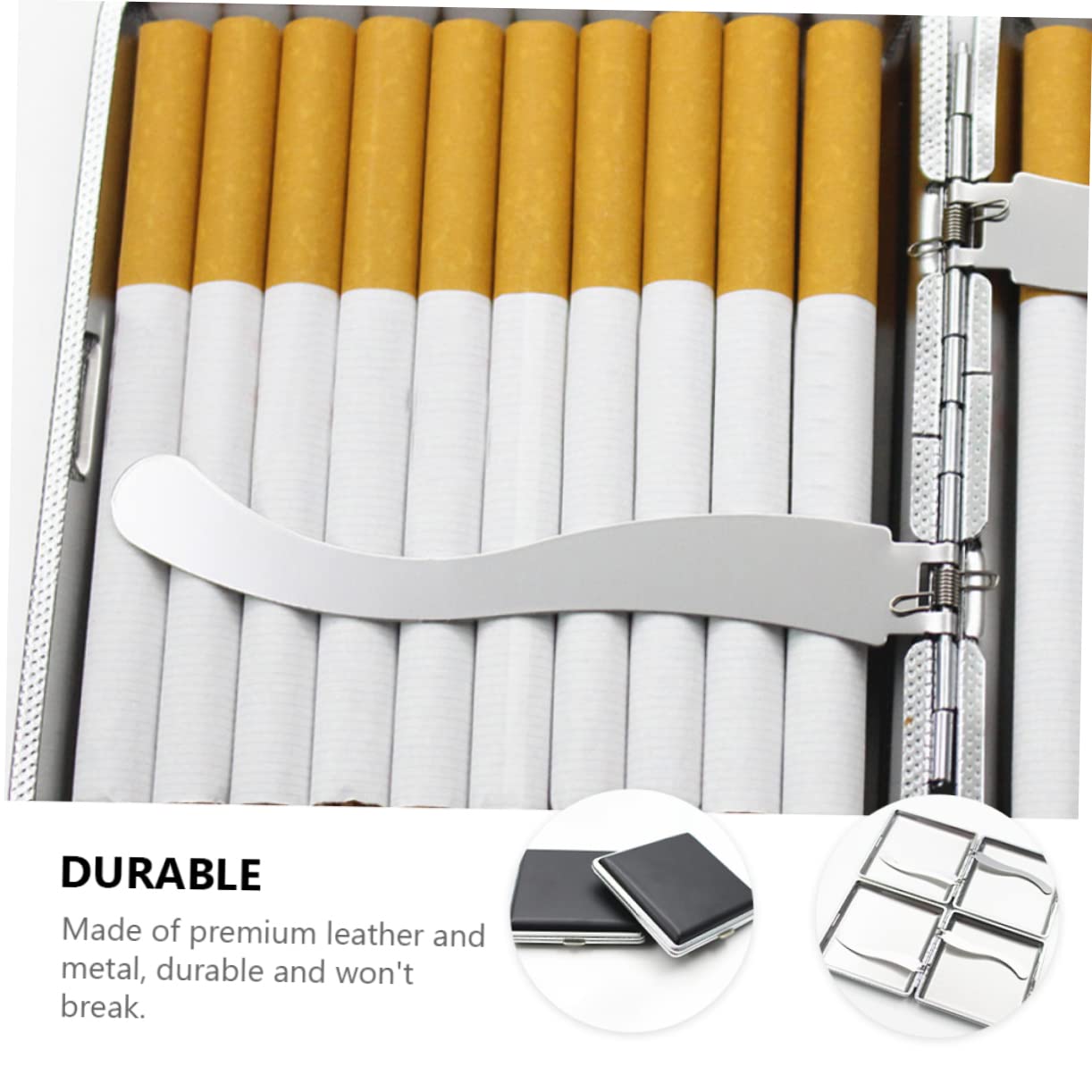 Premium Leather Cigarette Case for Men - Didiseaon 1PC Portable Smoker Box with Humidifier, Mini Wallet & ID Holder | Perfect for Travel, Gifts & Everyday Use (Black)