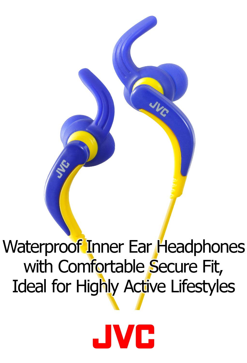 JVC HAETX30A Extreme Fitness Headphones - Wireless Bluetooth Sports Earbuds with Secure Fit, Sweatproof & Noise Isolation - Perfect for Running, Gym Workouts & Outdoor Activities (Blue)