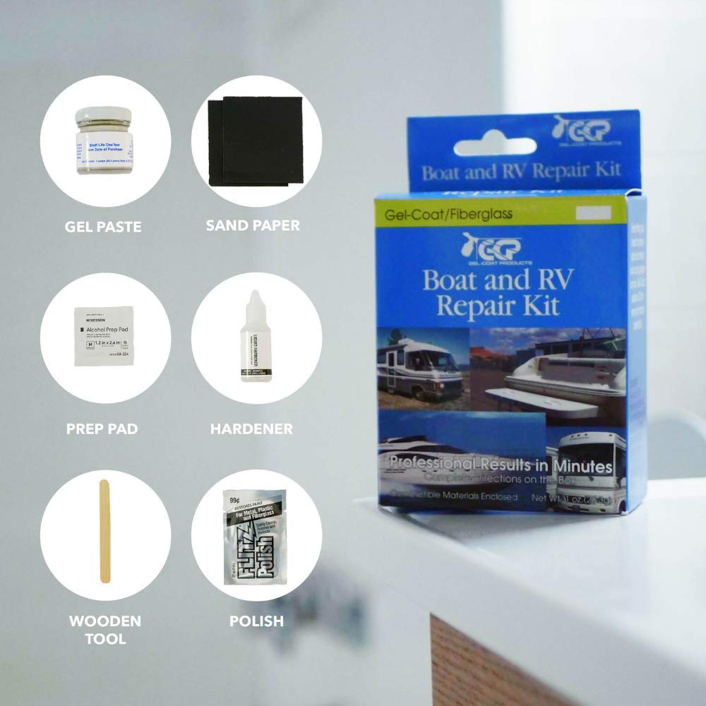 Boat and RV Repair Kit - White Fiberglass Patch for Bayliner Boats - Fix Cracks, Holes & Leaks - Perfect for Marine, RV, and Outdoor Watercraft Maintenance