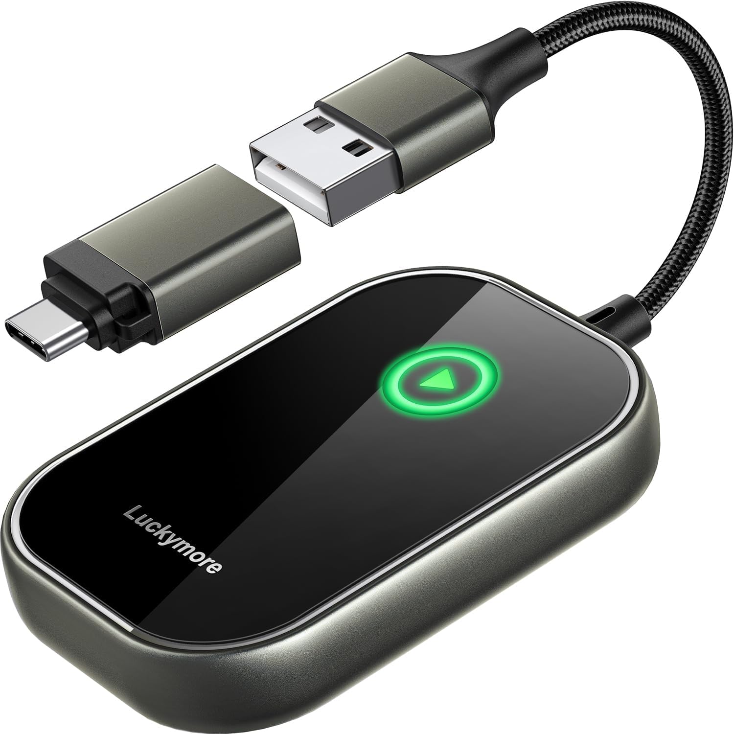 Luckymore Wireless CarPlay Adapter - Convert Wired to Wireless CarPlay Dongle for iPhone, Plug & Play for Cars 2017+ & iOS 10+ | Seamless Music, Navigation & Calls While Driving