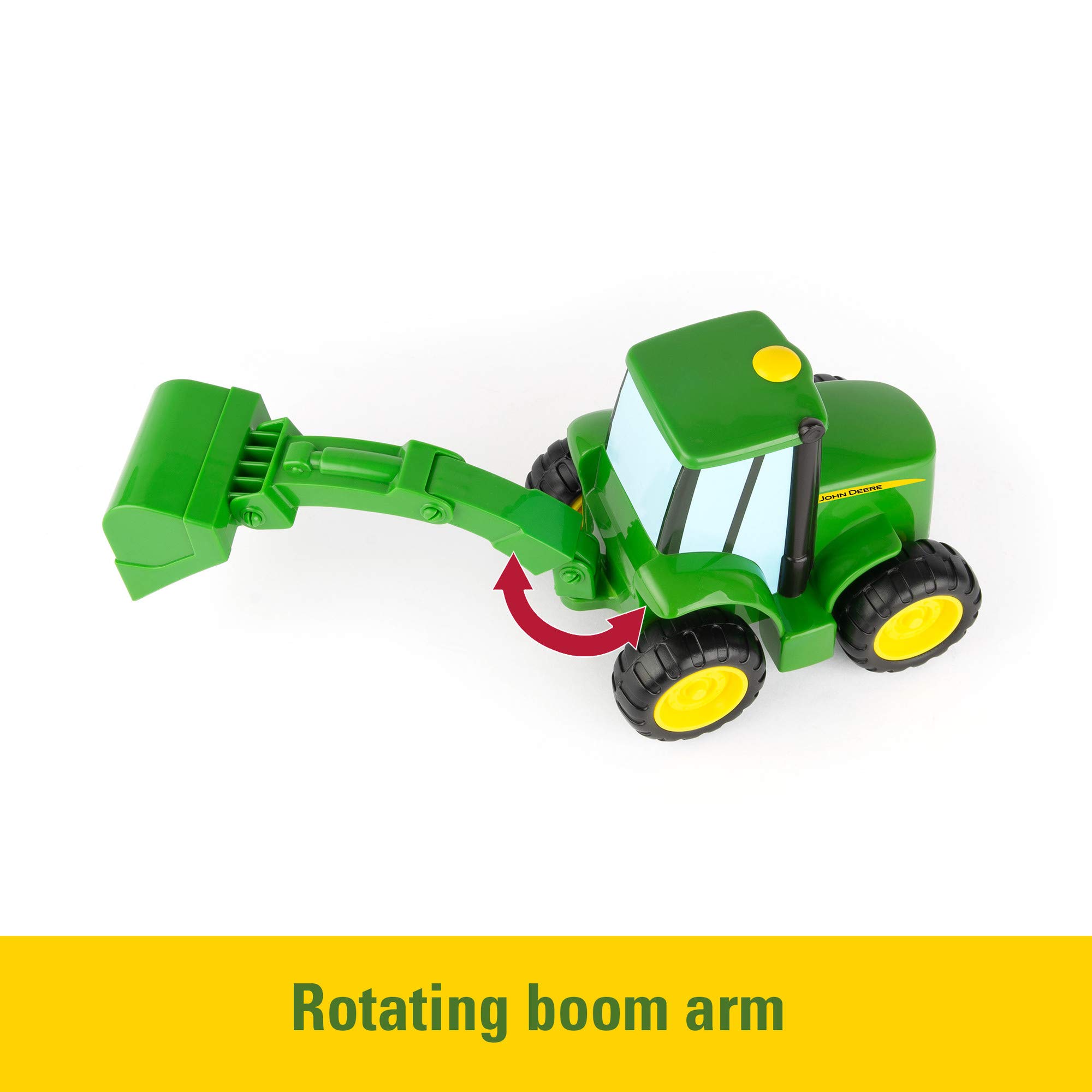 John Deere Tomy Lights & Sounds Farmin' Friends Hauling Set - Toy Truck & Backhoe Tractor for Toddlers 18+ Months - Fun Farm-Themed Pretend Play for Kids | Great for Indoor & Outdoor Playtime, Birthday Gifts, and Early Learning Activities