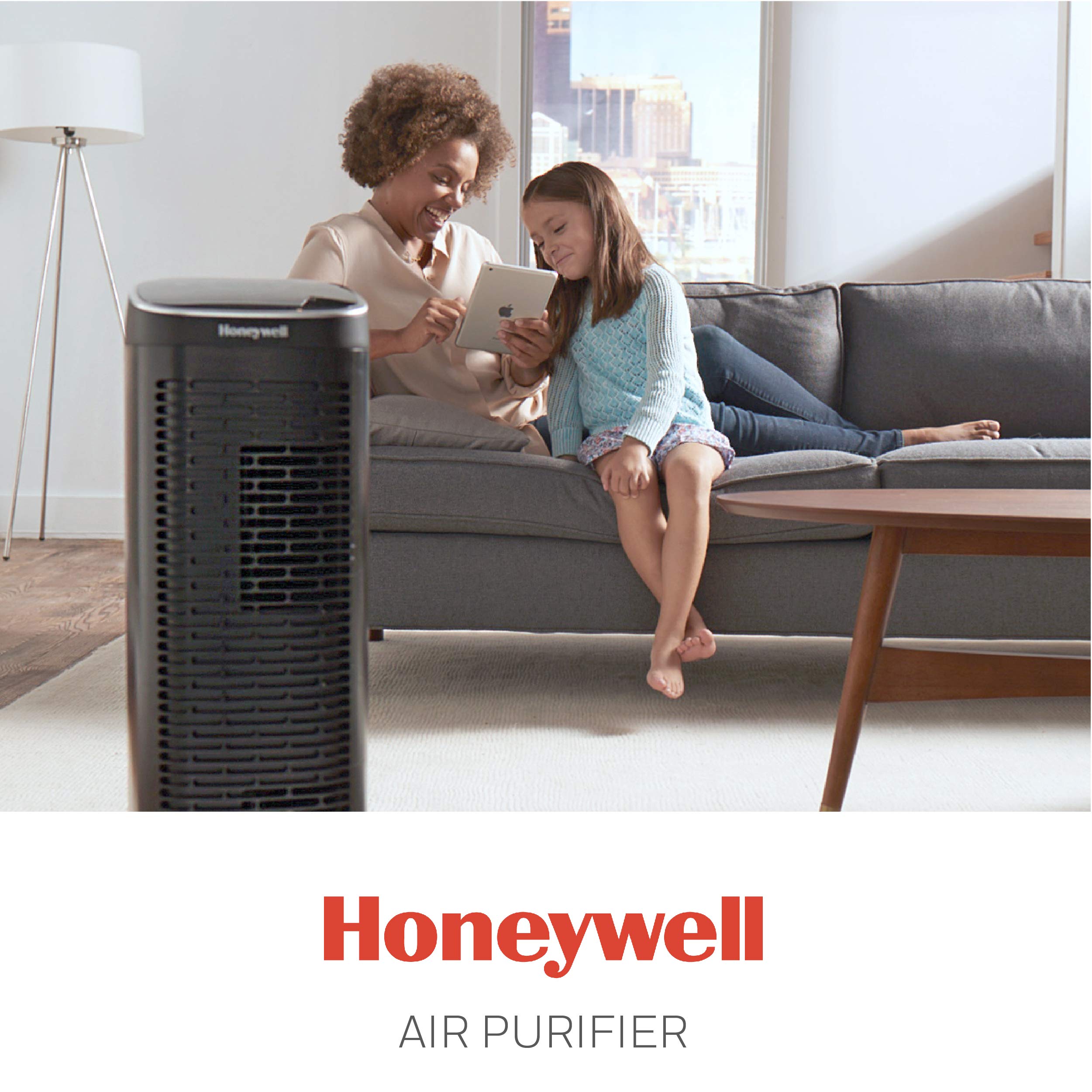 Honeywell HFD360 Air Genius 6 Bluetooth Air Purifier with Washable Permanent Filter for Large Rooms up to 260 sq. ft - Black | Bedroom, Living Room, Office Air Cleaner for Allergies & Dust Removal