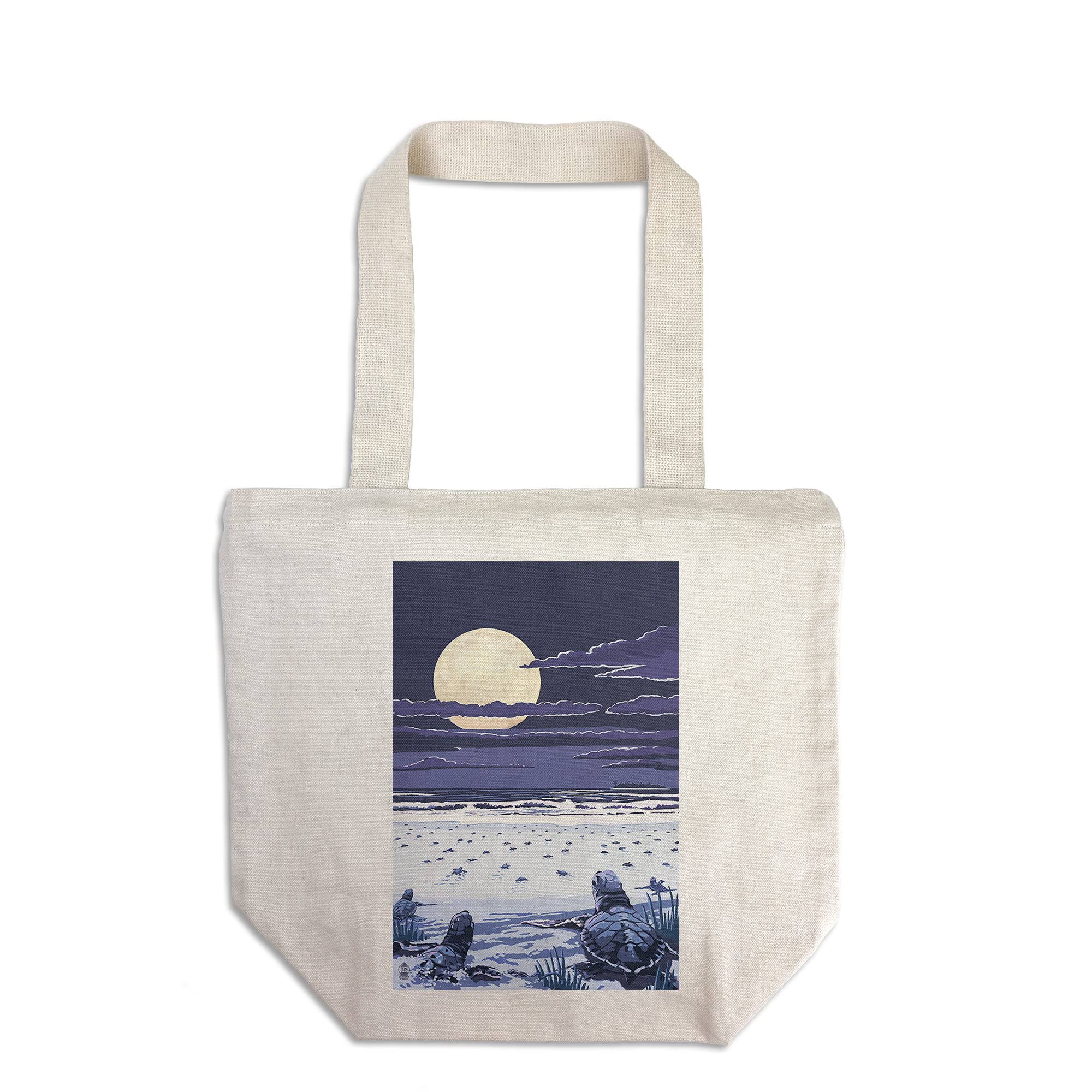 Lantern Press Sea Turtles Hatching Illustration Tote Bag - 100% Cotton Canvas Reusable Shopping Bag for Beach, Groceries & Eco-Friendly Lifestyle