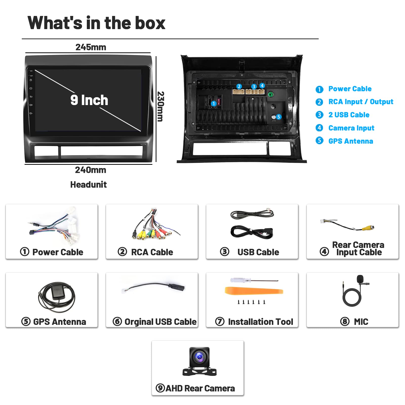 2005-2013 Toyota Tacoma Car Stereo with Wireless CarPlay & Android Auto | Hikity 9