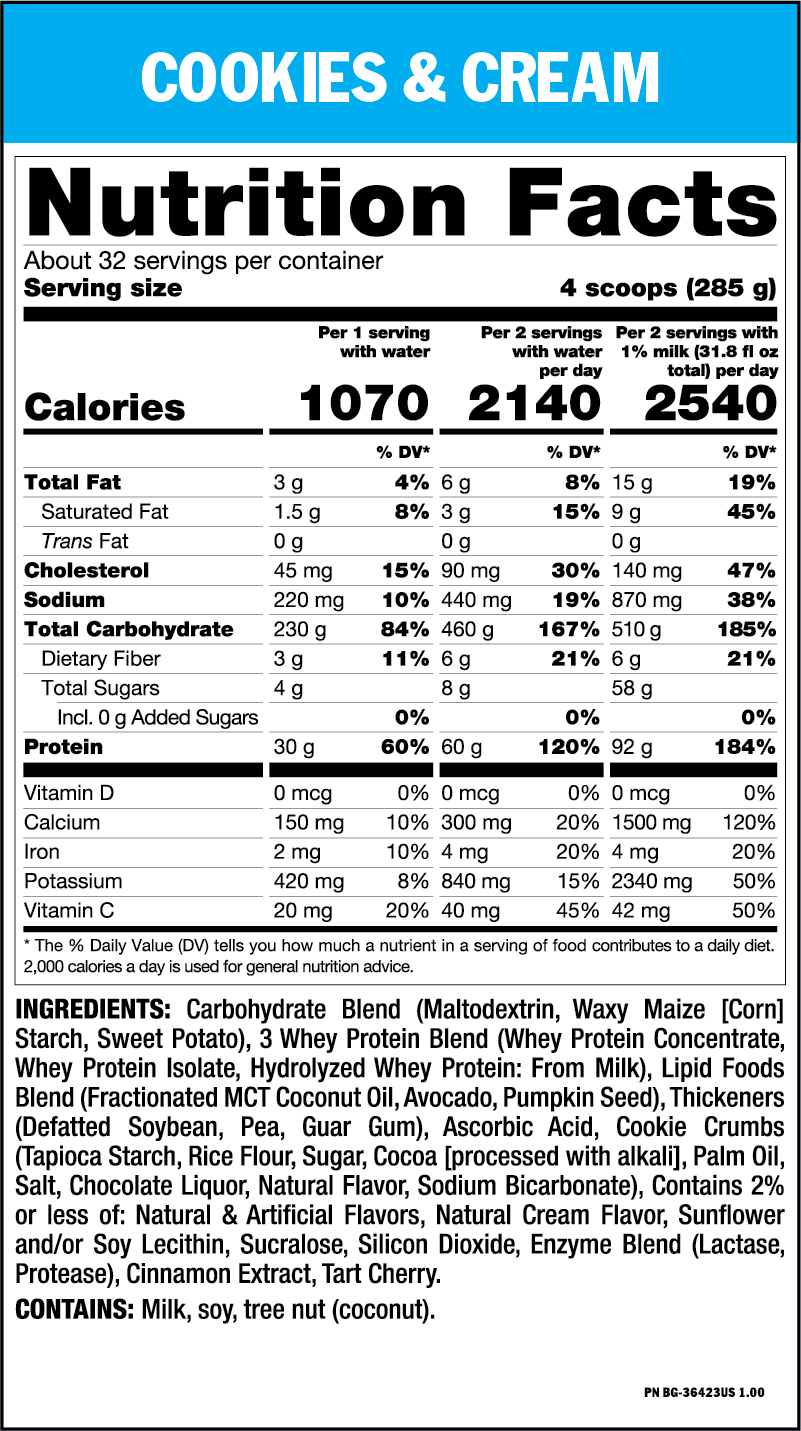 Mutant Mass Extreme - High-Calorie Weight Gainer for Muscle Growth & Bodybuilding | Perfect for Post-Workout Recovery & Bulking Season