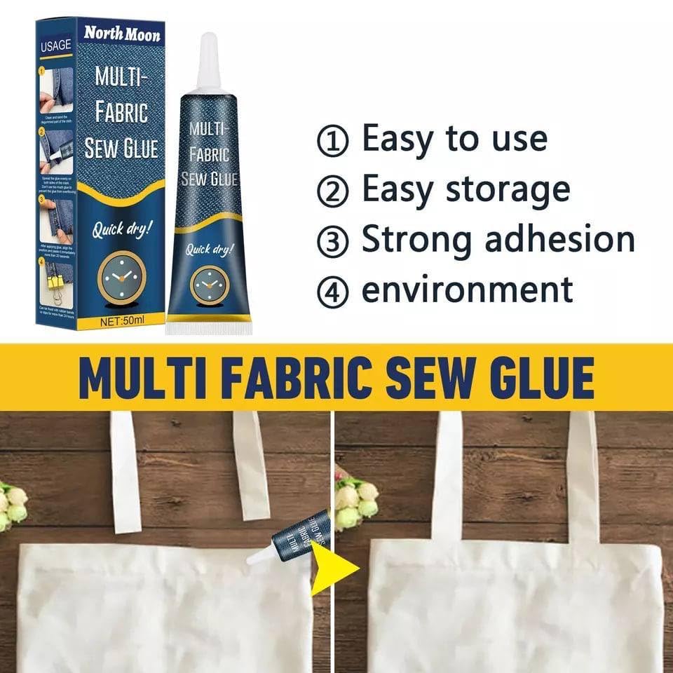 BITTZOOT Permanent Clear No Sew Strong Fabric Glue - Quick Dry 24 Hours, Waterproof Adhesive for Cotton, Flannel, Denim, Leather, Polyester - Ideal for DIY Crafts, Doll Repair & Clothing Fixes