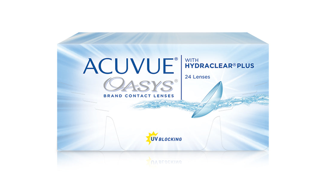 Acuvue Oasys Contact Lenses - 24 Pack (12 Pairs) | Monthly Disposable Lenses for Dry Eyes | UV Protection & Comfort | Perfect for Daily Wear & Active Lifestyles