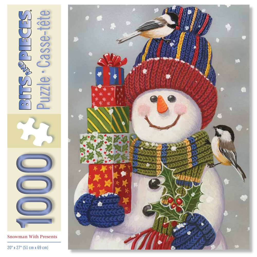 1000 Piece Jigsaw Puzzle for Adults - Snowman Christmas Puzzle with Presents by Artist William Vanderdasson - 20