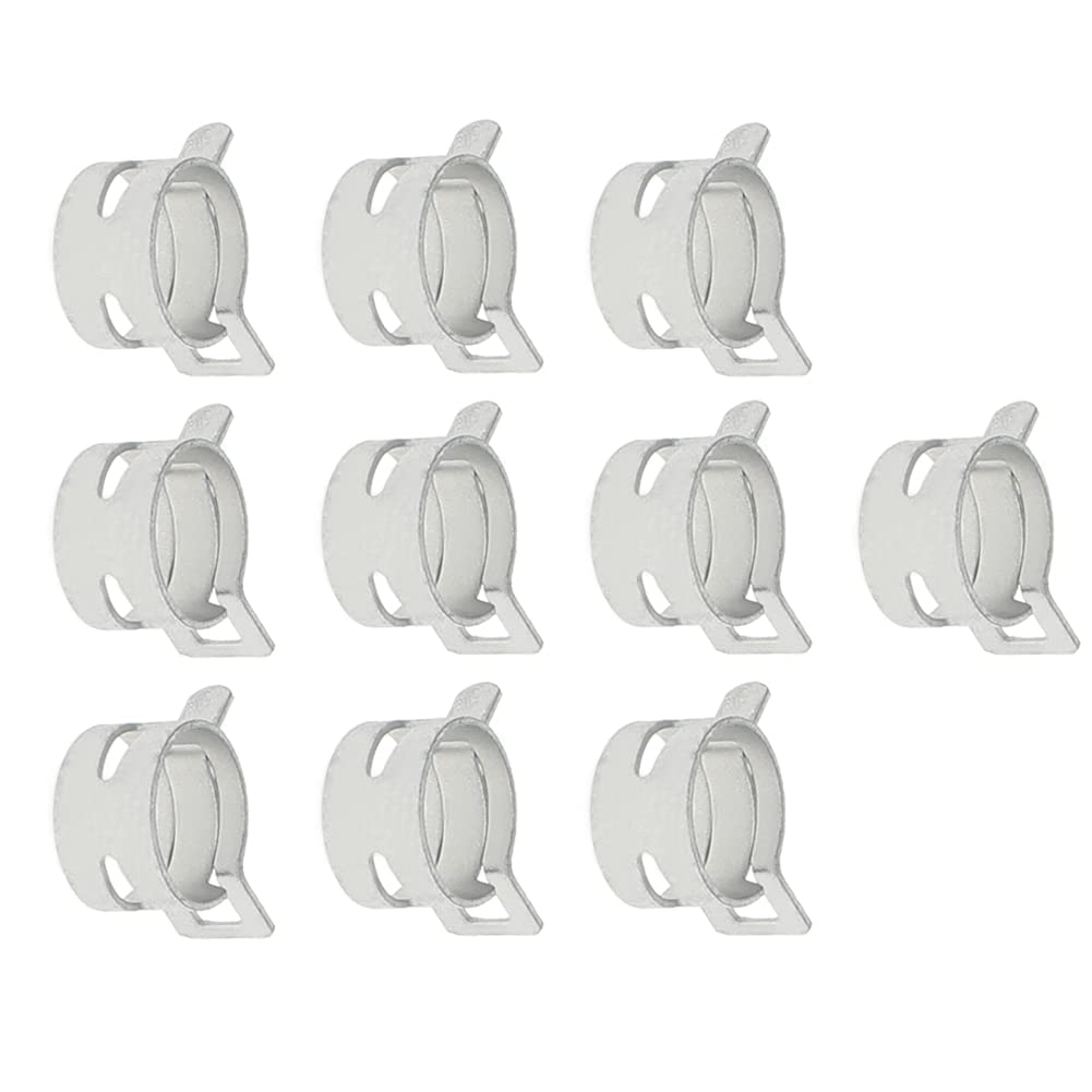 Spring Band Hose Clamps 10Pcs - Fuel & Vacuum Pipe Clips for Automotive Use