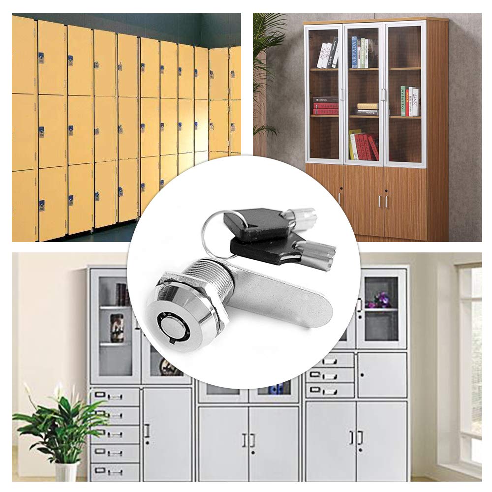 Heavy Duty Cabinet Drawer Lock & Mailbox Cam Lock - Secure Cabinet Lock Cylinder with 2 Keys for Furniture, Cupboard, Mailbox, Drawer & Storage Box - Perfect for Home, Office & Commercial Security (M18-30)