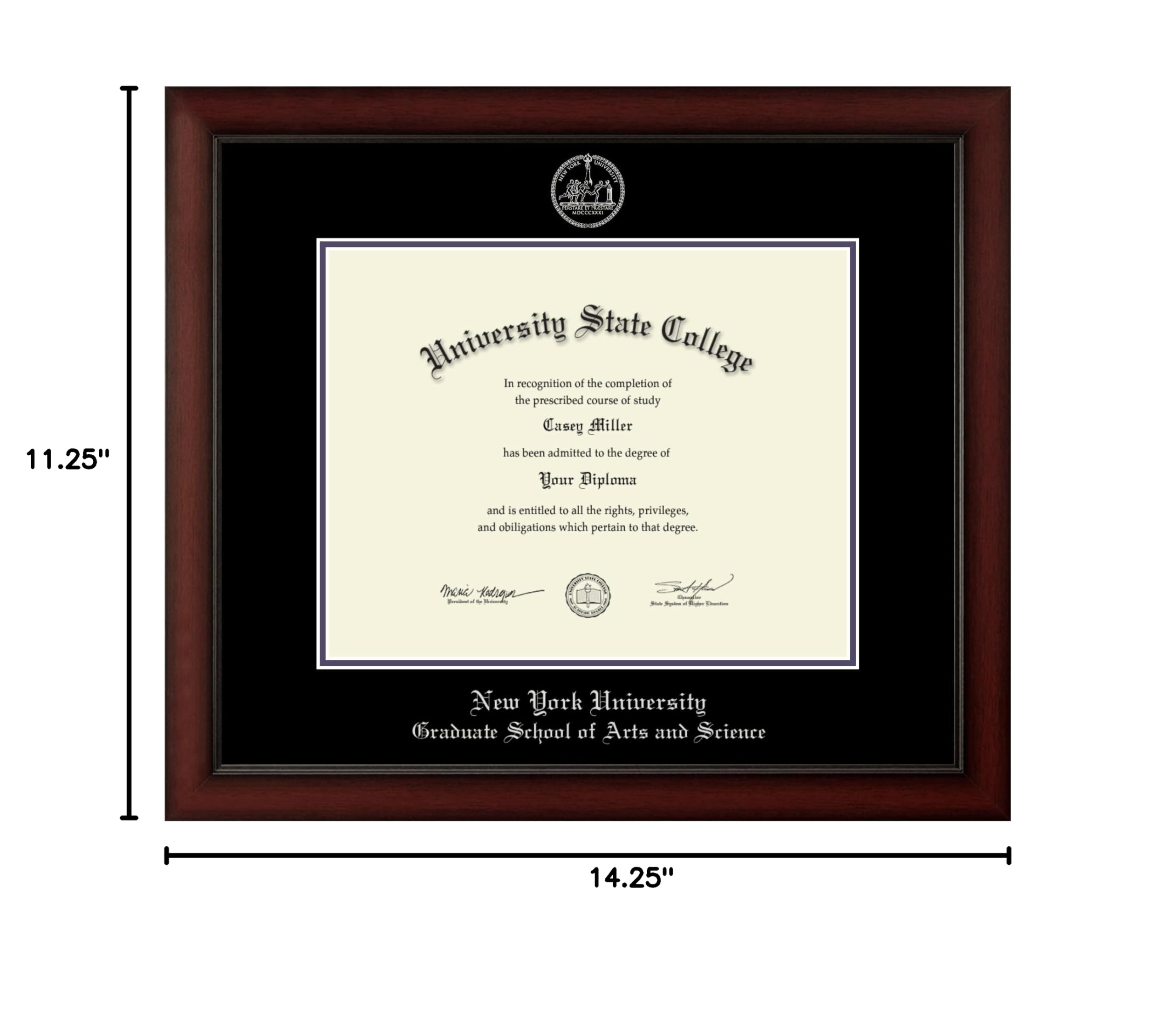 NYU Graduate School of Arts and Science Diploma Frame 14.25x11.25 Inches - Gold Embossed Display for Bachelor's, Master's & PhD Degrees - Perfect for Office Decor, Graduation Gifts & Wall Display