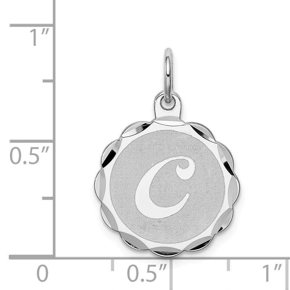 Roy Rose Jewelry Sterling Silver Initial Letter C Charm Pendant - Elegant Personalized Gift for Women, Perfect for Necklaces, Bracelets & Special Occasions