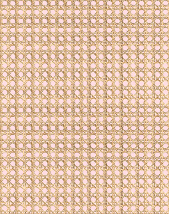 Wallshoppe Faux Caning Wallpaper in Ballet Slipper - Elegant Peel & Stick Wallpaper for Bedroom, Living Room, and Nursery Decor