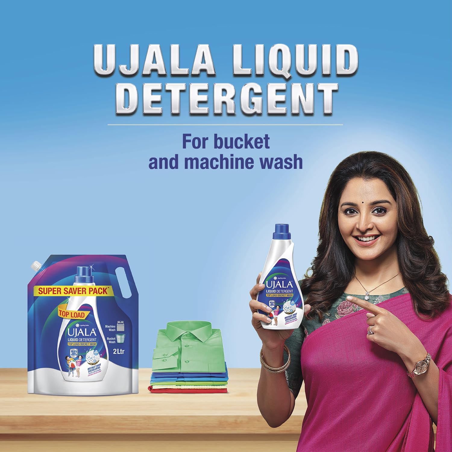 Ujala Top Load Liquid Detergent Super Saver 2L Refill Pack - Powerful Stain Removal, Color Protection & Fresh Fragrance | Best for Bucket Washing & Top Load Machines | Perfect for Family Laundry, Heavy-Duty Cleaning & Everyday Use