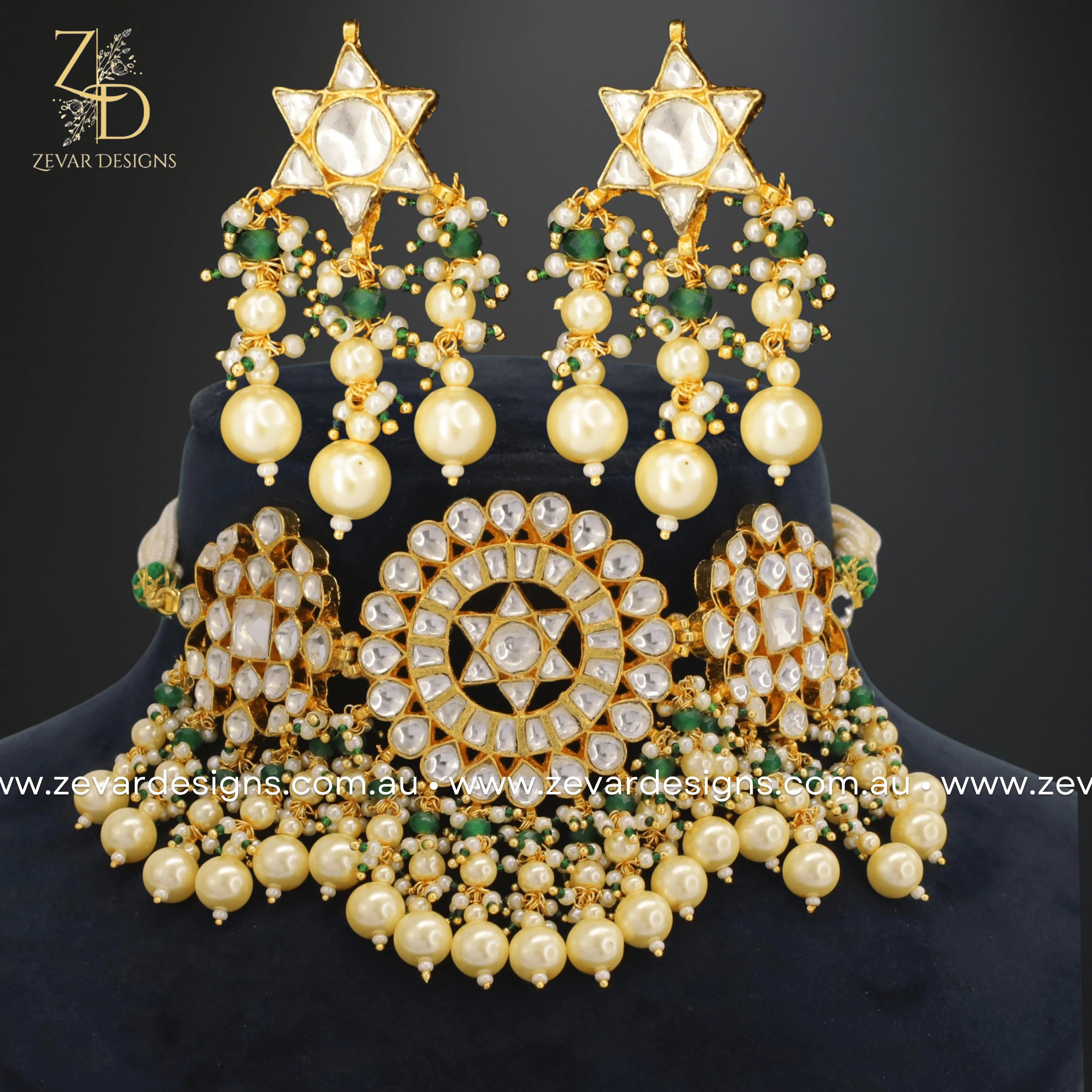 Elegant Pachi Kundan Pearl Choker Necklace Set for Women - Perfect for Weddings, Parties & Special Occasions