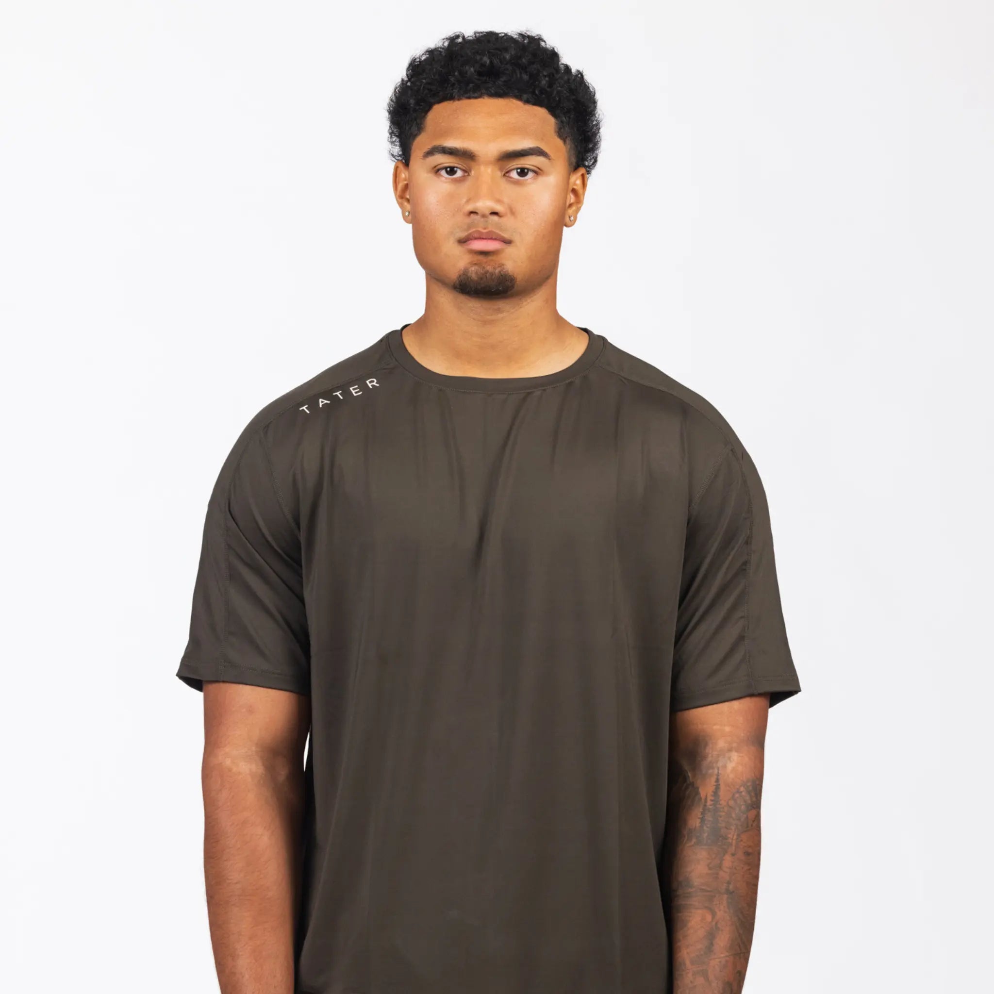 FUNDAMENTALS Training Tee - Olive Green Men's Workout T-Shirt for Gym, Running & Casual Wear