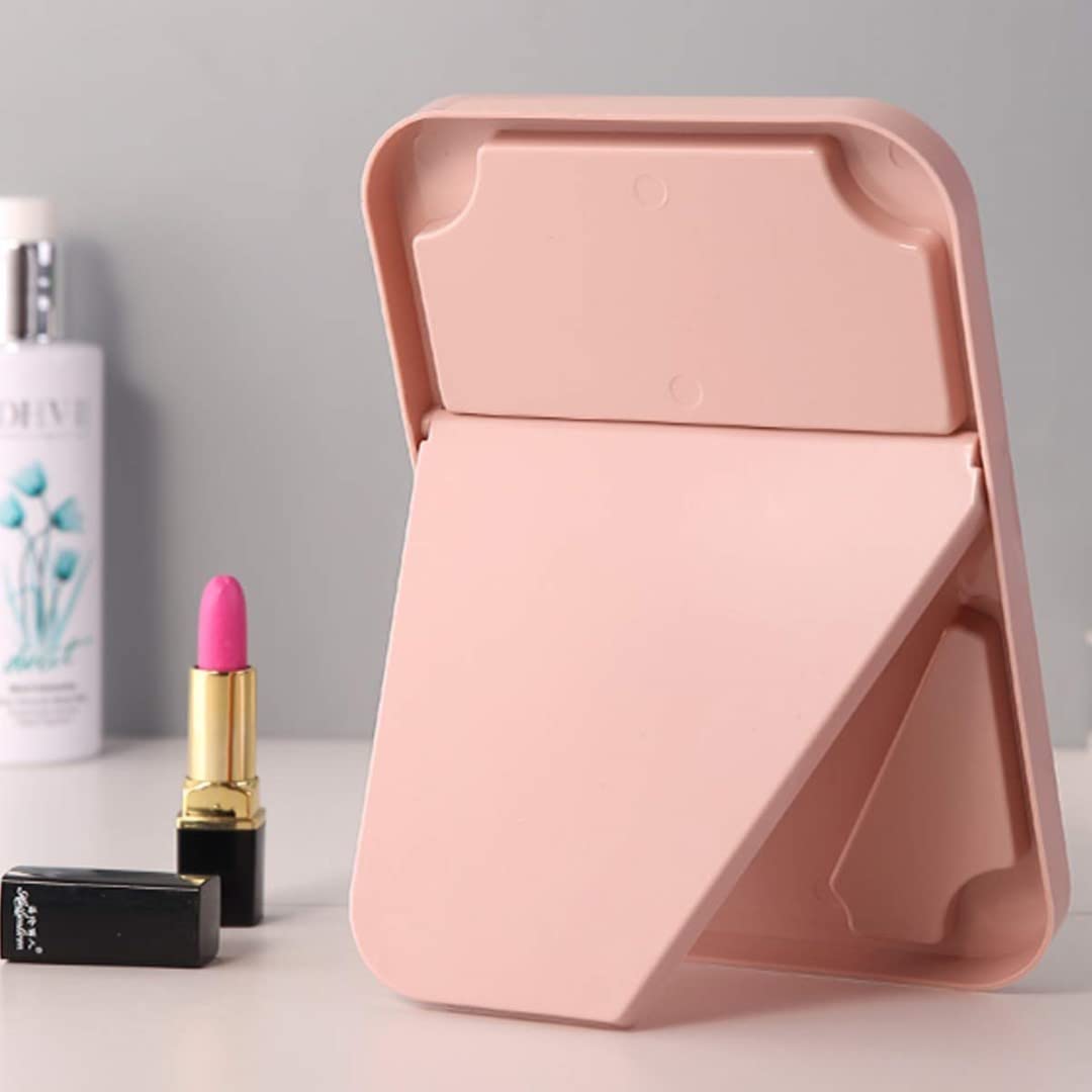 ONICORN® Portable Desktop Makeup Mirror with Adjustable Stand - Foldable Vanity Mirror for Women, Travel & Home Use - Pink Princess Cosmetic Mirror for Makeup, Skincare & Hair Styling