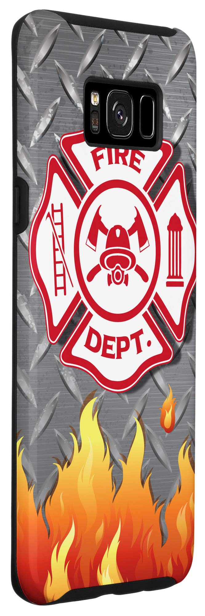 Galaxy S8+ Fire Department Badge Case - Durable Firefighter Themed Phone Cover for First Responders, EMS & Fire Rescue Professionals
