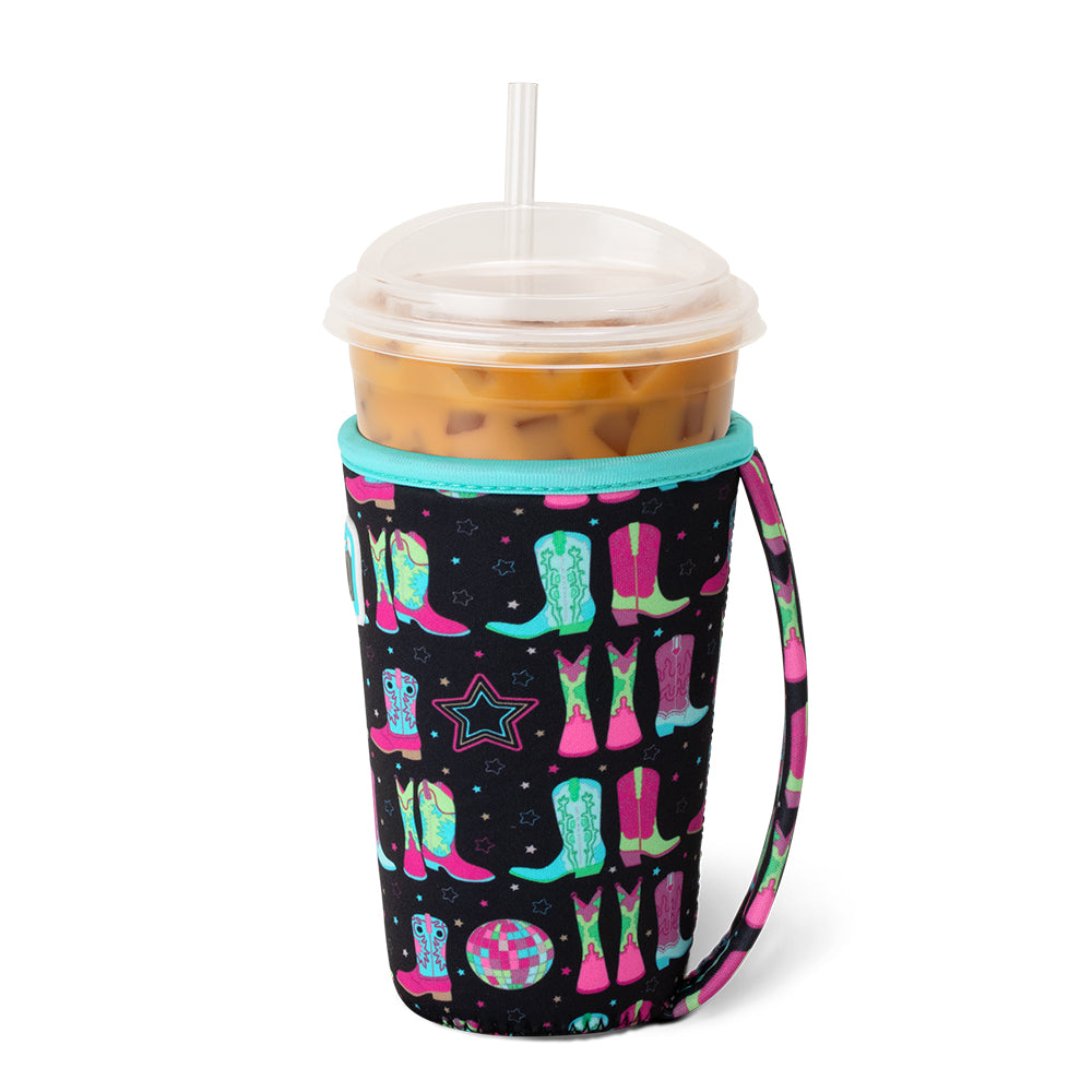 Disco Cowgirl Medium Iced Cup Coolie - Insulated Sleeve for 16oz Tumblers, Perfect for Summer Drinks, Pool Parties & Country Concerts