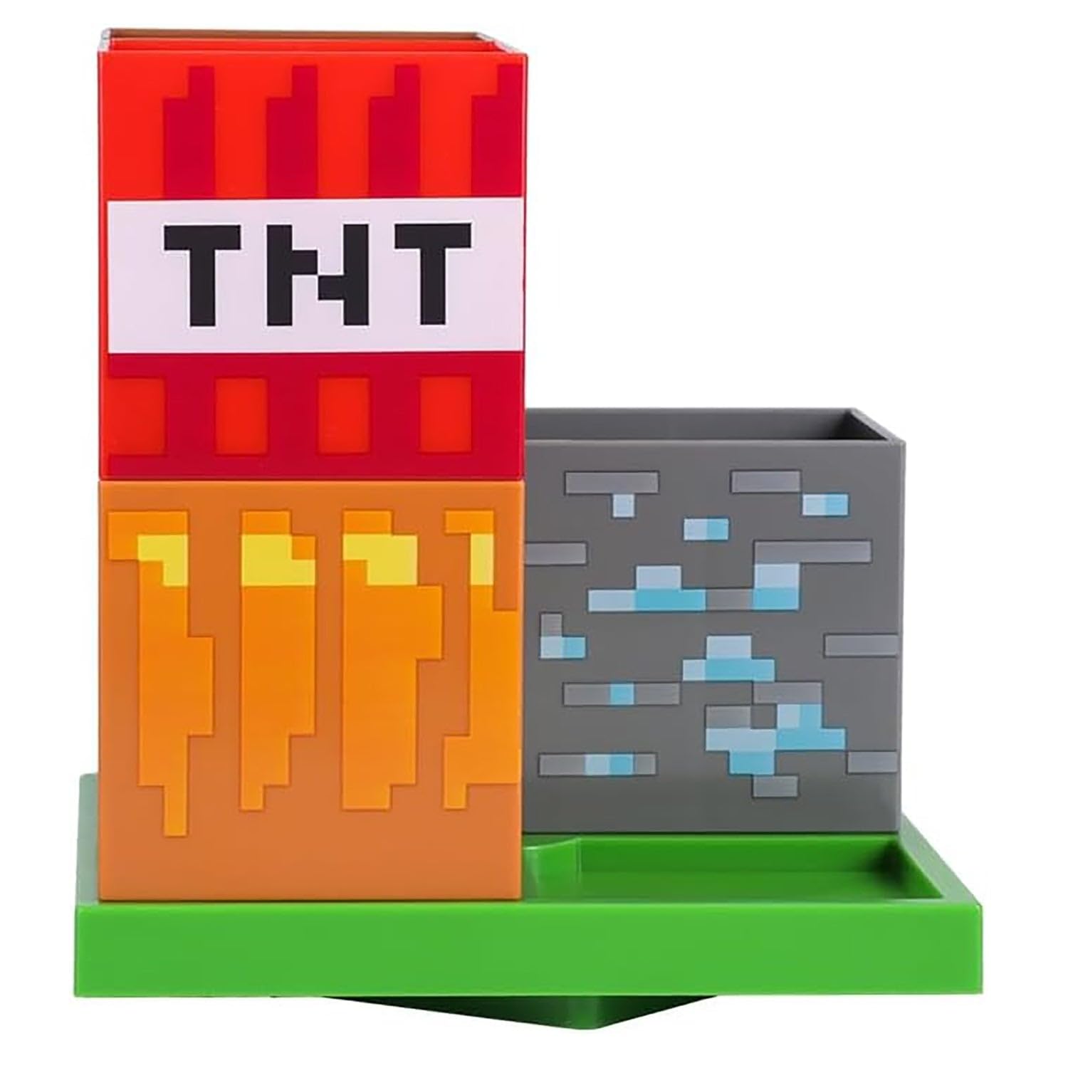 Minecraft Desktop Organizer Set – 4 Modular Blocks for Pencils, Pens & Markers | Customizable Stationery Holder | Gamer Decor & Desk Organization Accessory | Perfect for School, Office & Gaming Setup