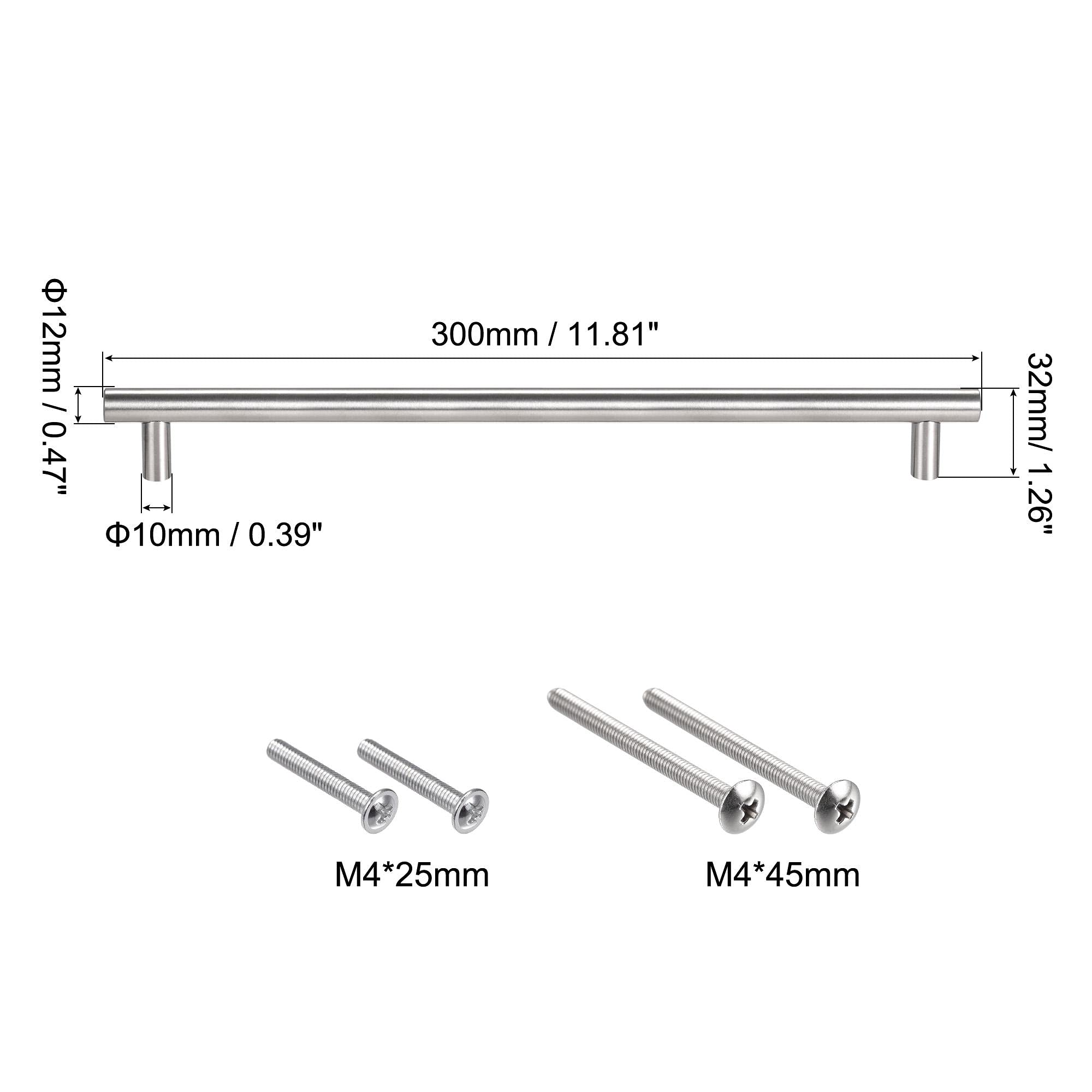 Stainless Steel T Bar Pull Handle 12