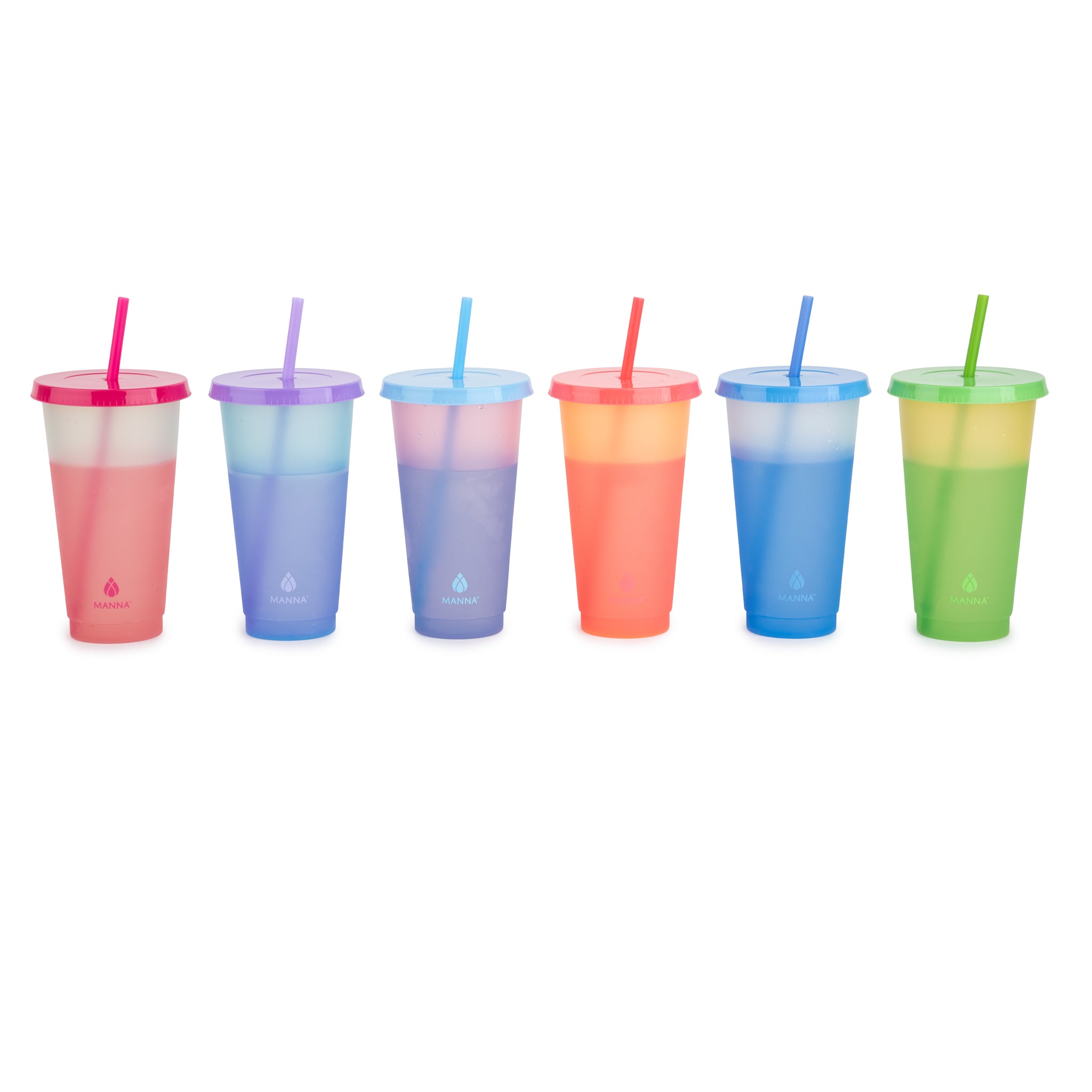 24-Piece Color Changing Cup Set with Straws - Fun Summer Drinkware for Kids & Adults - Perfect for Pool Parties, Beach Outings & Backyard BBQs